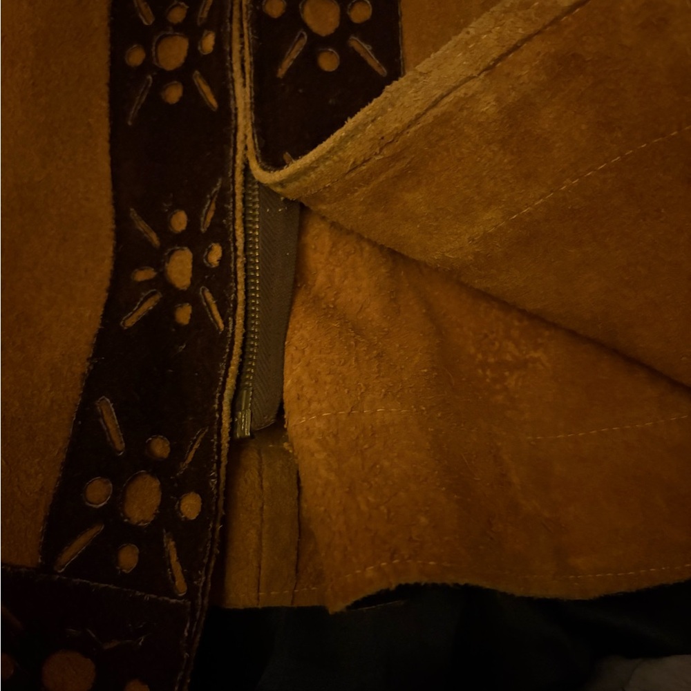 Vintage Leather unisex Poncho - Suede Poncho, - Picture 5 of 7